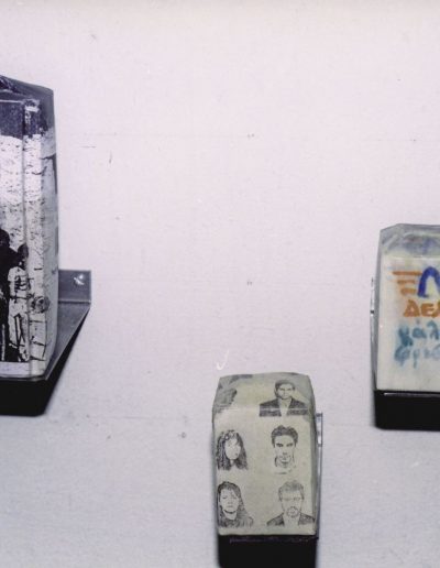 Plaster molds from milk boxes, 1996