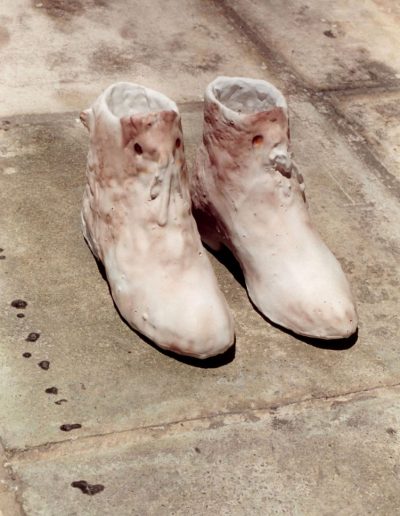 Carved shoes of the artist, 1996