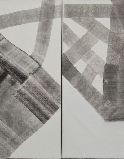 Diptych, ink on canvas, 20 cm x 50 cm, 2018