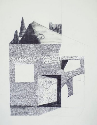 Stucco, pencil on canvas, 70 cm x 100 cm