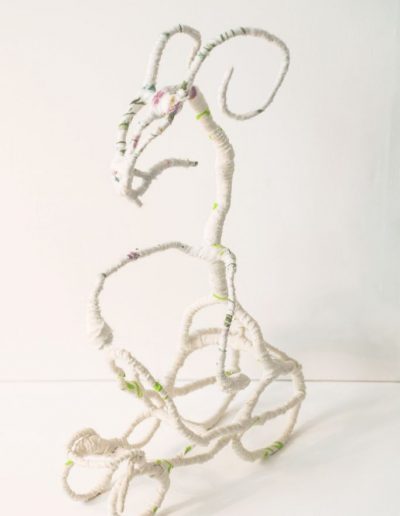 Fragments of the artist's dowry, wire, 48 cm x 13 cm x 28 cm, 2003