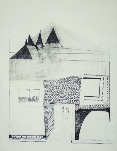Stucco, pencil, on canvas, 35 cm x 50 cm
